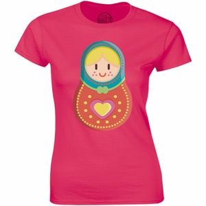A Baby In Tin Patch Heart Matryoshka Doll T-shirt